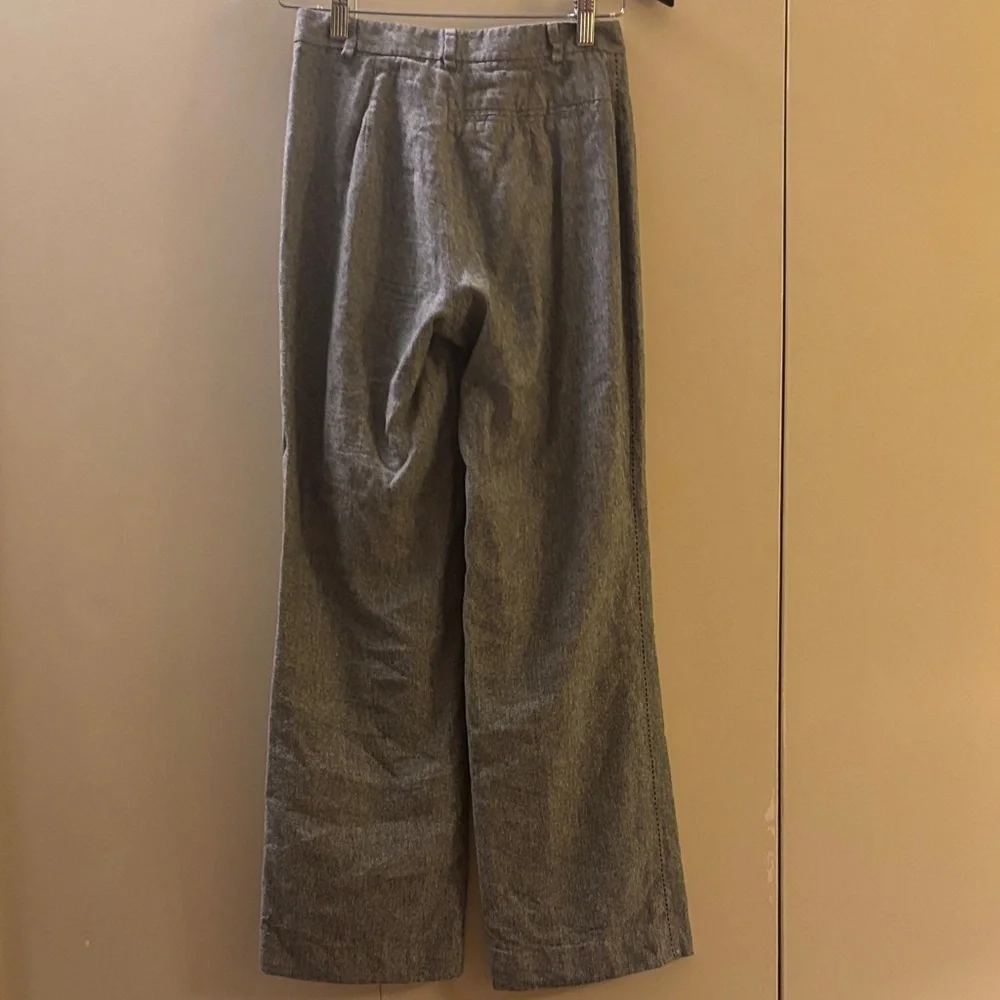 Banana Republic Women’s Gray Linen/Silk Blend Pants Side Stitching Size 0